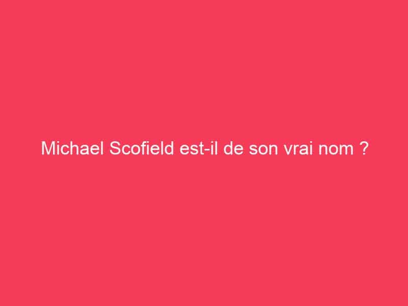 Michael Scofield estil de son vrai nom ? Guide Achat Gamer