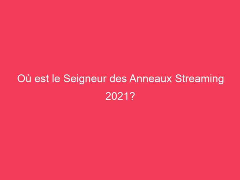 Où est le Seigneur des Anneaux Streaming 2021? - Guide Achat Gamer